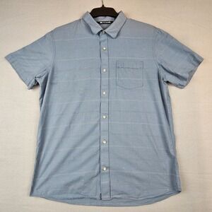 Travis Matthews Shirt Mens Large Blue Golf Preppy Casual Athleisure